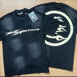 Black Graphic T-Shirt with White Logo